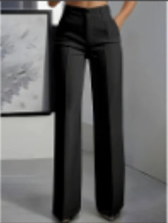 New Cross-border European And American Women's Solid Color Suit Pants Wide-leg Trousers