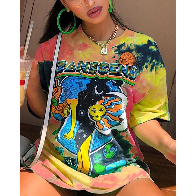 High Street Oversized T-shirt Women Summer Y2K Clothes Plus Size Short