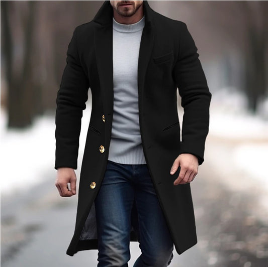 Men's Winter Lapel Trench Coat