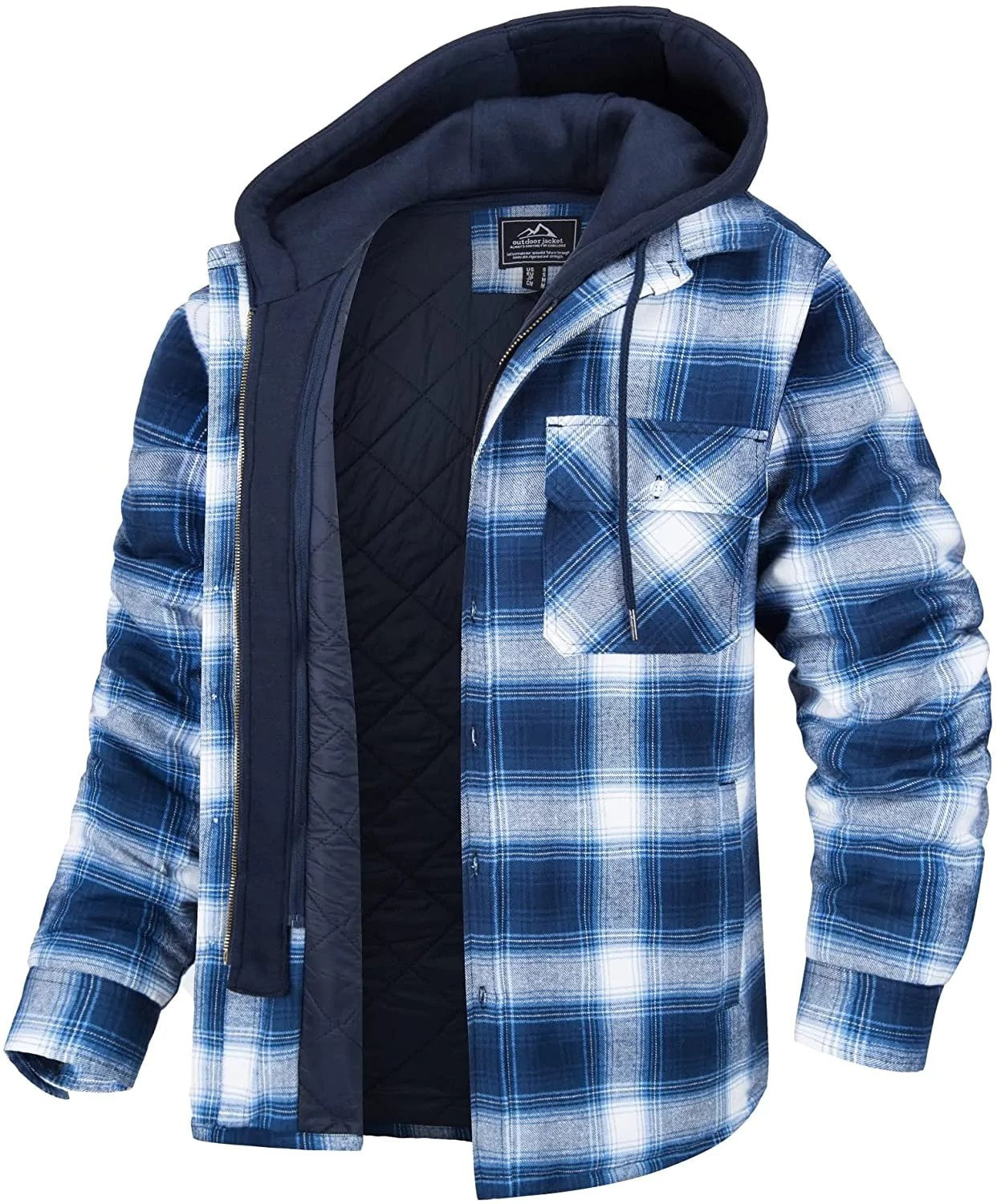 Men’s Plaid Hooded Winter Jacket