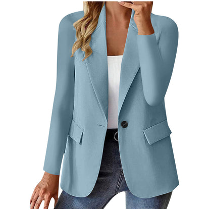 Women's Lapel Button Blazer Jacket