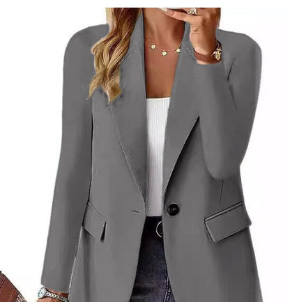 Women's Lapel Button Blazer Jacket