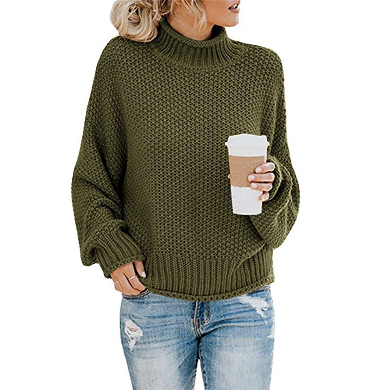 Women’s Solid Turtleneck Knit Sweater