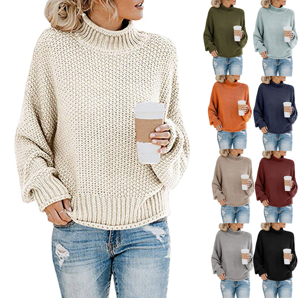 Women’s Solid Turtleneck Knit Sweater