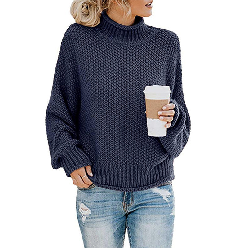 Women’s Solid Turtleneck Knit Sweater