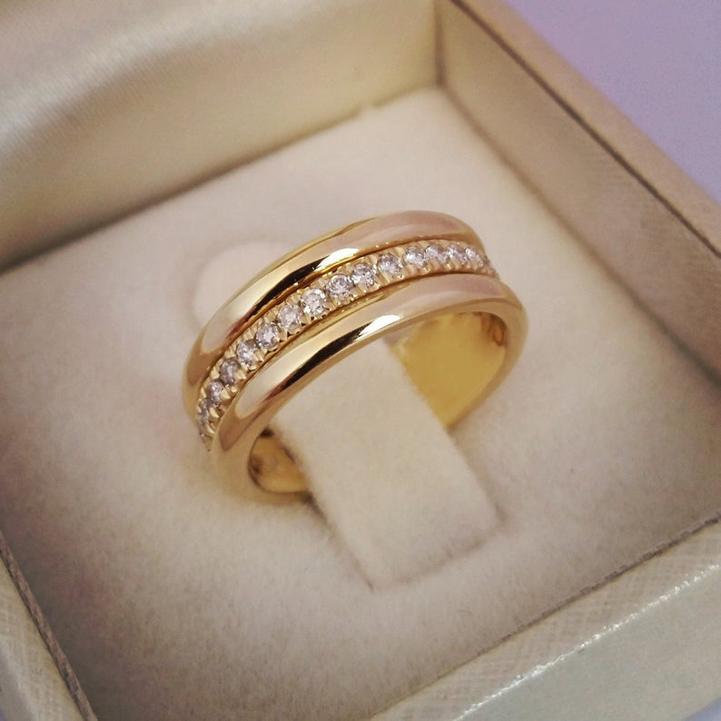 Gold Silver Rhinestone Fashion Ring