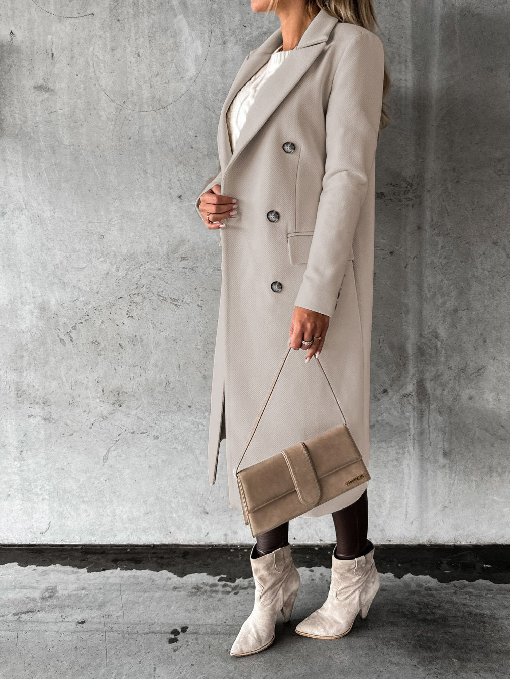 Women's Double Breasted Long Coat