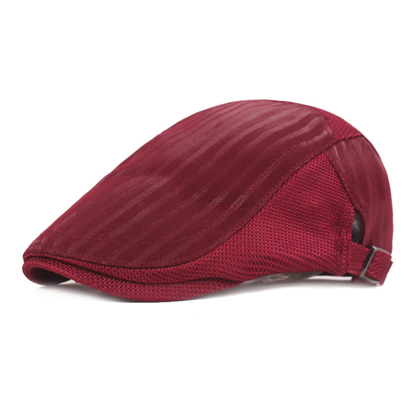 Cap for men ventilation mesh hood youth stripe forward Hat Women's sun protection Beret