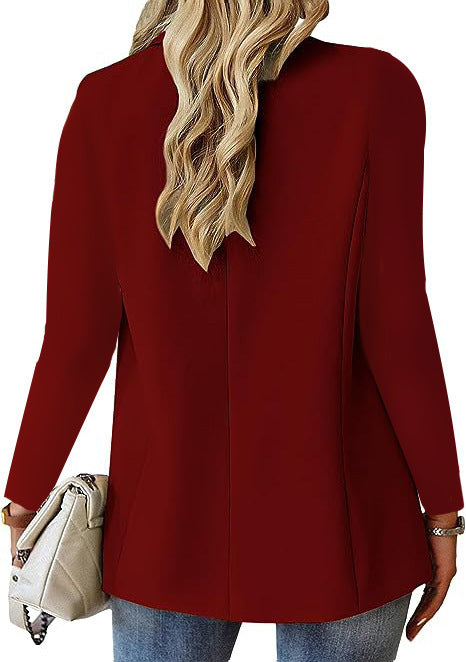 Women's Lapel Button Blazer Jacket