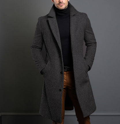 Men's Winter Lapel Trench Coat