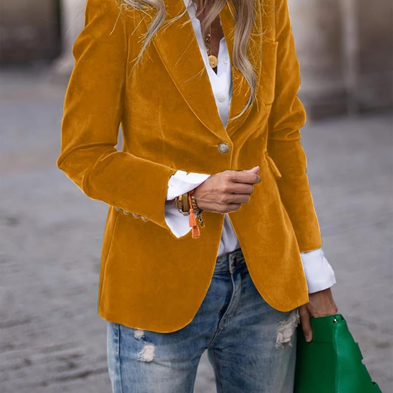 Women’s Velvet Lapel Slim Blazer