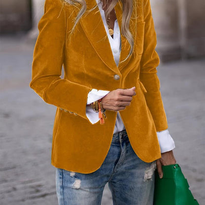 Women’s Velvet Lapel Slim Blazer