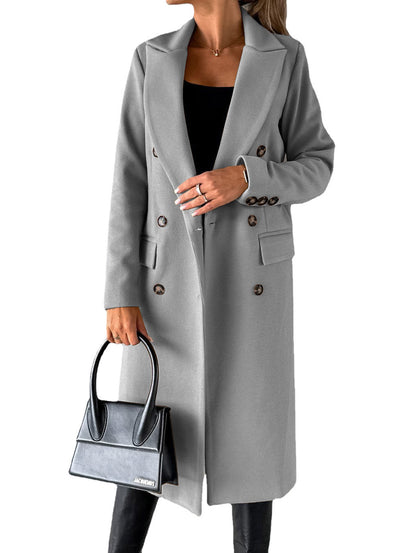 Women's Double Breasted Long Coat