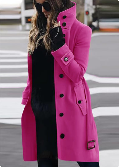 Women’s Stand Collar Wool Blend Coat