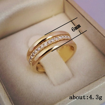 Gold Silver Rhinestone Fashion Ring