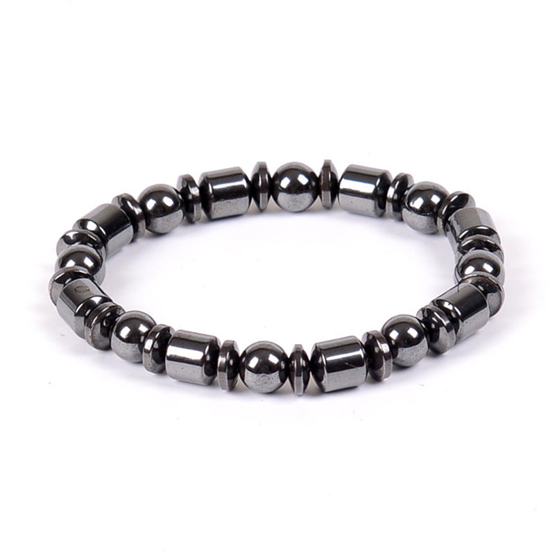 Magnetic Therapy Bracelet with Hematite & Pentagram Stones