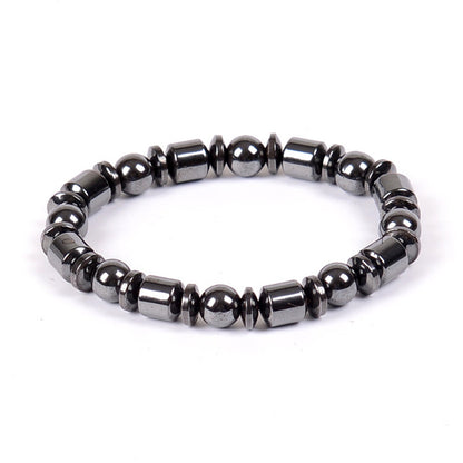 Magnetic Therapy Bracelet with Hematite & Pentagram Stones