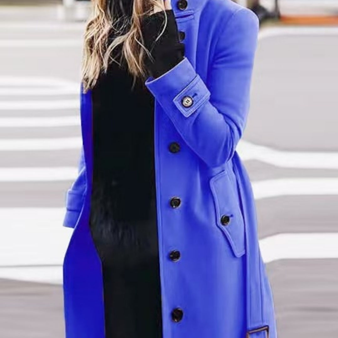 Women’s Stand Collar Wool Blend Coat
