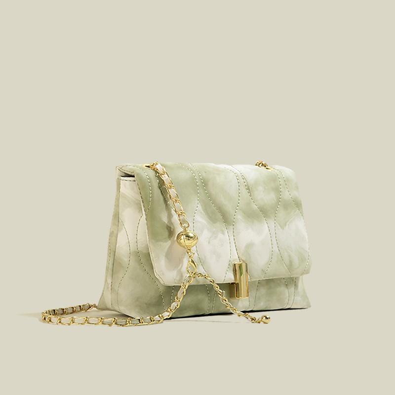 Textured Chain Small Square Crossbody Shoulder Bag