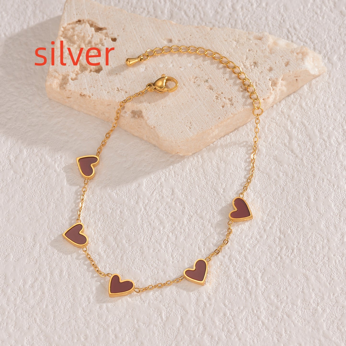 Stainless Steel Dripping Heart Bracelet, Love Symbol Charm