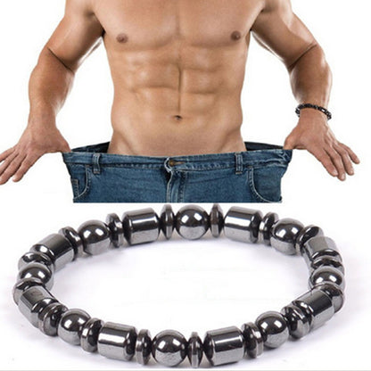 Magnetic Therapy Bracelet with Hematite & Pentagram Stones
