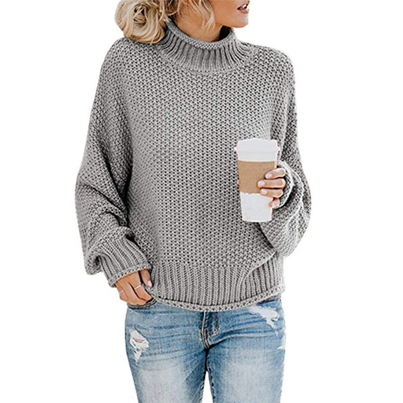 Women’s Solid Turtleneck Knit Sweater