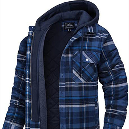 Men’s Plaid Hooded Winter Jacket
