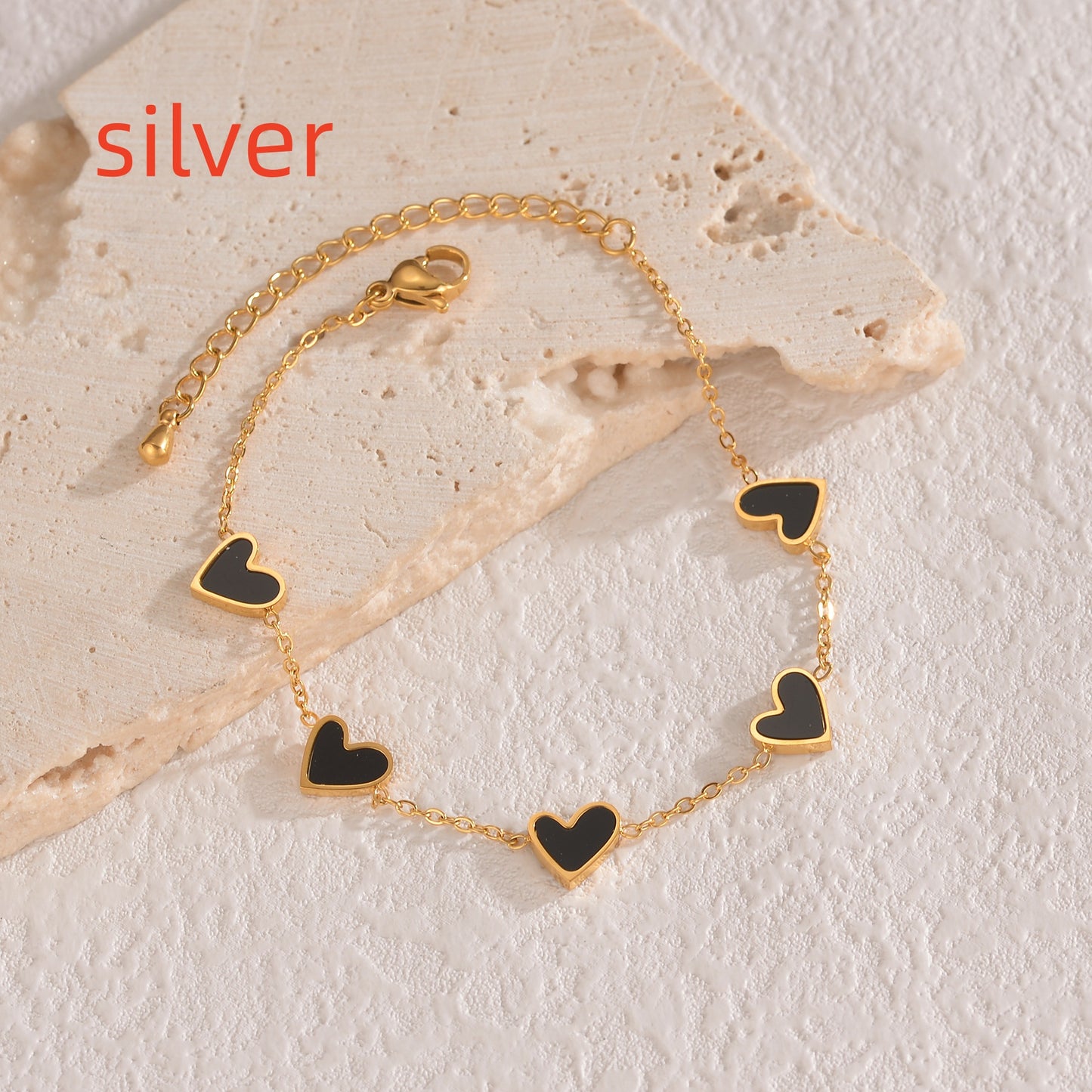 Stainless Steel Dripping Heart Bracelet, Love Symbol Charm