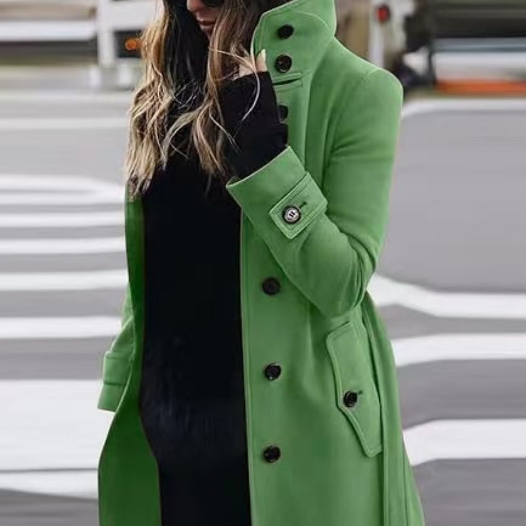 Women’s Stand Collar Wool Blend Coat