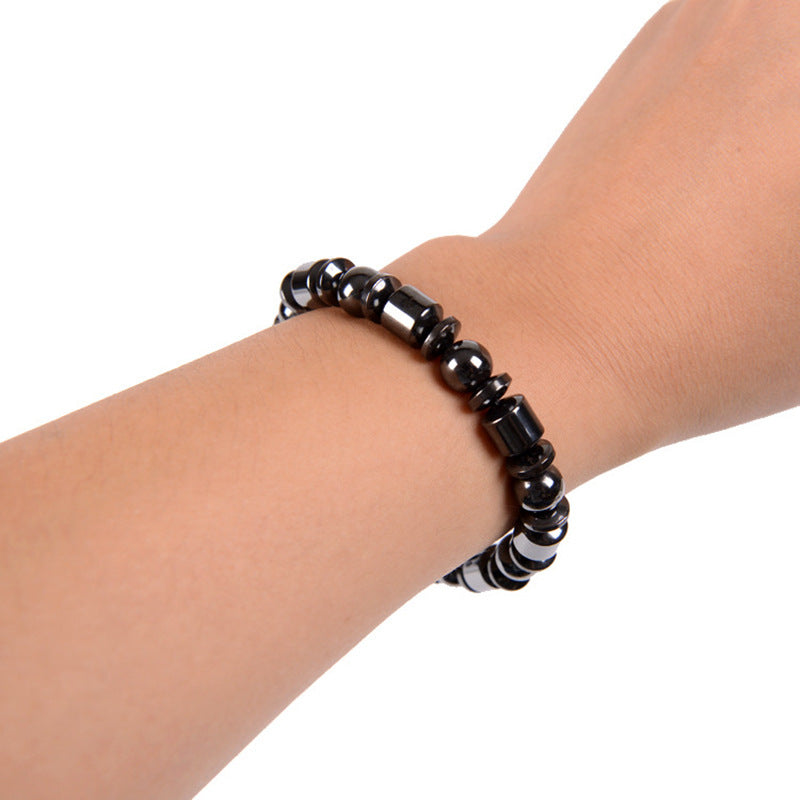 Magnetic Therapy Bracelet with Hematite & Pentagram Stones