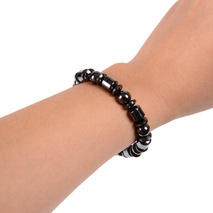 Magnetic Therapy Bracelet with Hematite & Pentagram Stones