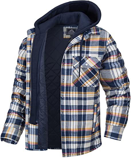 Men’s Plaid Hooded Winter Jacket