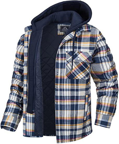 Men’s Plaid Hooded Winter Jacket