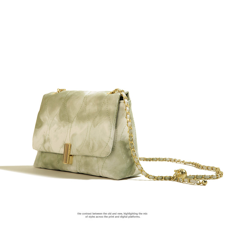 Textured Chain Small Square Crossbody Shoulder Bag