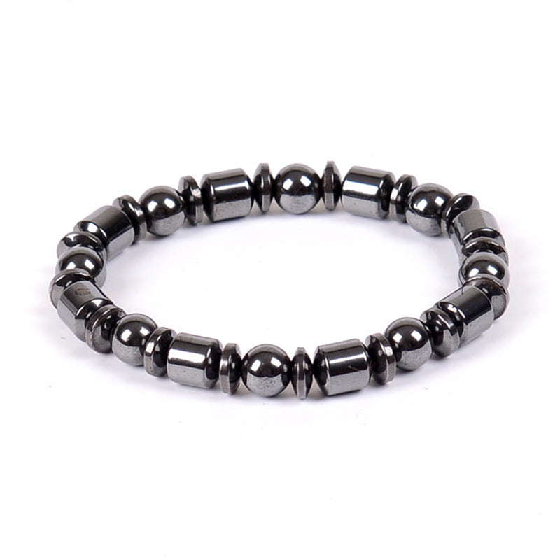 Magnetic Therapy Bracelet with Hematite & Pentagram Stones
