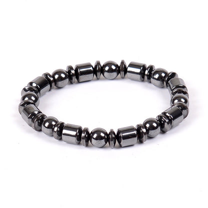 Magnetic Therapy Bracelet with Hematite & Pentagram Stones