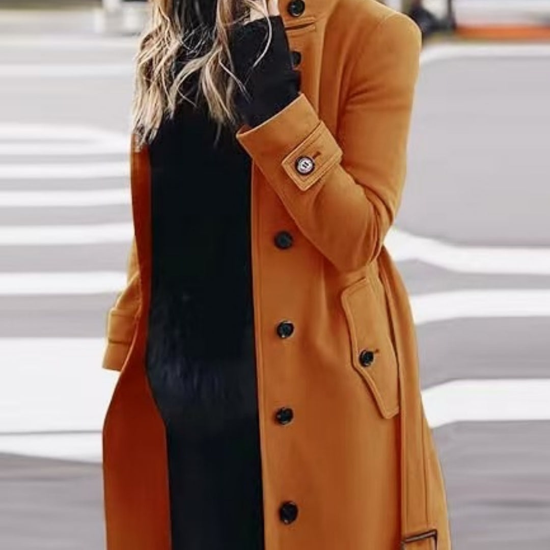 Women’s Stand Collar Wool Blend Coat