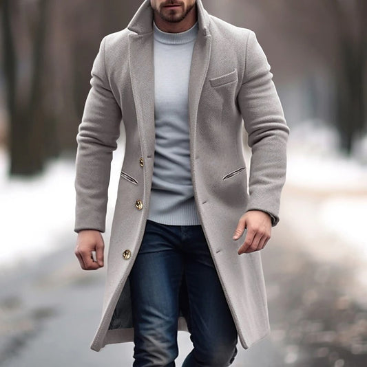 Men's Winter Lapel Trench Coat