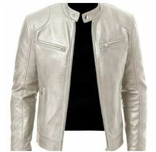 Men’s PU Leather Zip-Up Jacket