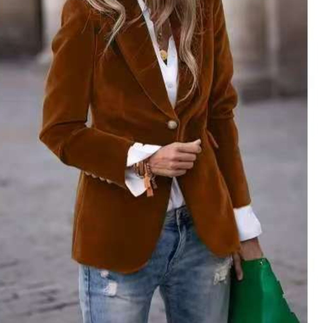 Women’s Velvet Lapel Slim Blazer