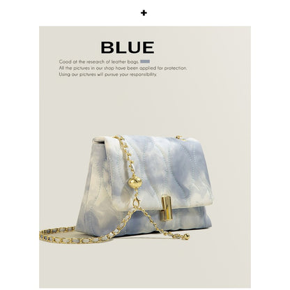 Textured Chain Small Square Crossbody Shoulder Bag