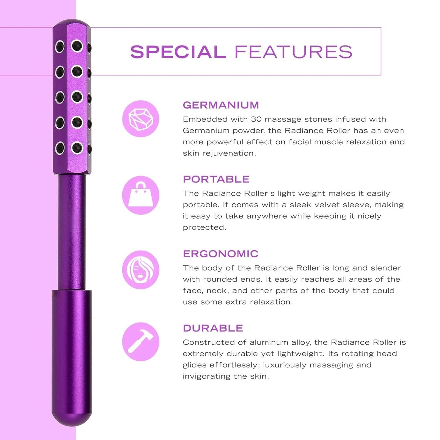 Beauty Stick Germanium Stone Lifting Facial Roller Beauty Massage Instrument Beauty Bar
