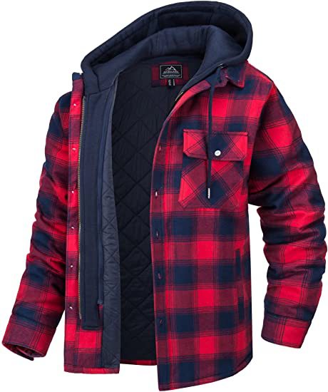 Men’s Plaid Hooded Winter Jacket