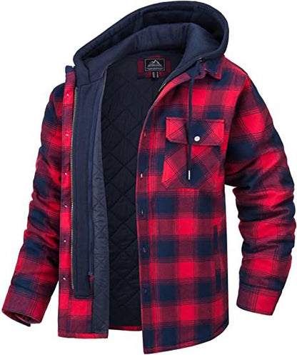 Men’s Plaid Hooded Winter Jacket