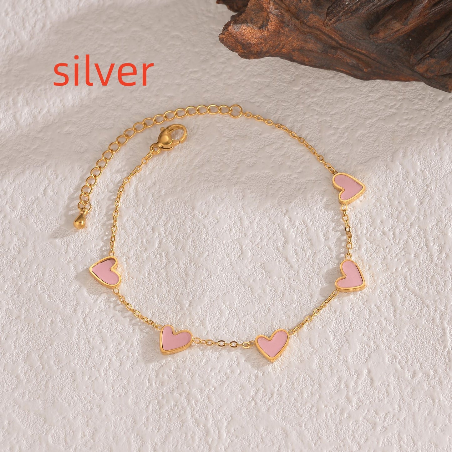Stainless Steel Dripping Heart Bracelet, Love Symbol Charm