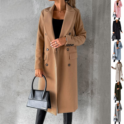 Women's Double Breasted Long Coat