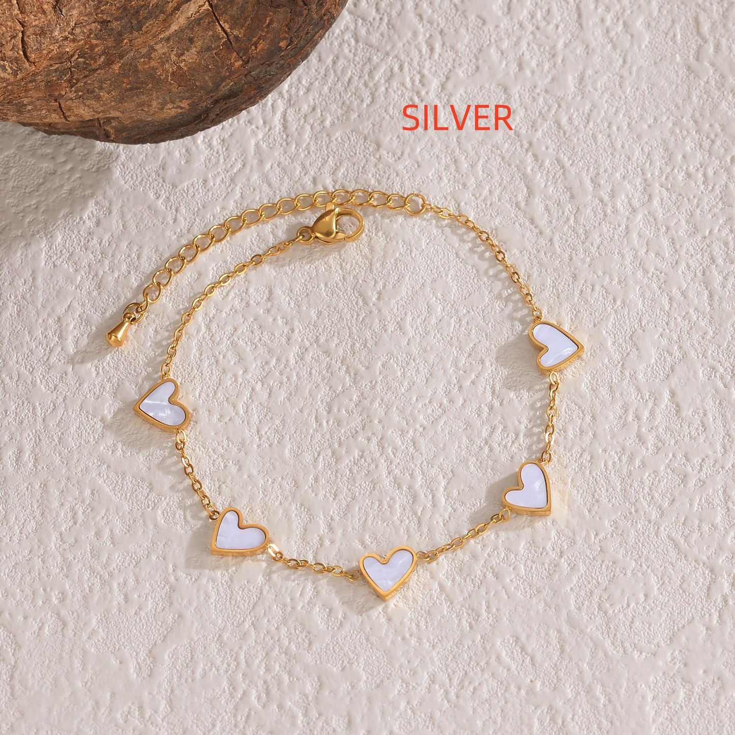 Stainless Steel Dripping Heart Bracelet, Love Symbol Charm