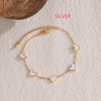 Stainless Steel Dripping Heart Bracelet, Love Symbol Charm