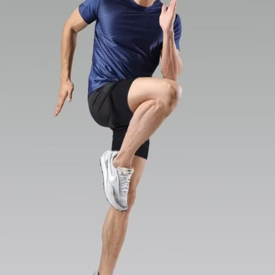 Workout Shorts Men's Jogging Pants Lined Fake Two-piece Training Anti-exposure