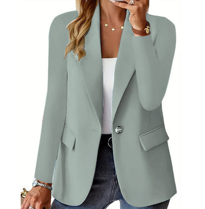 Women's Lapel Button Blazer Jacket